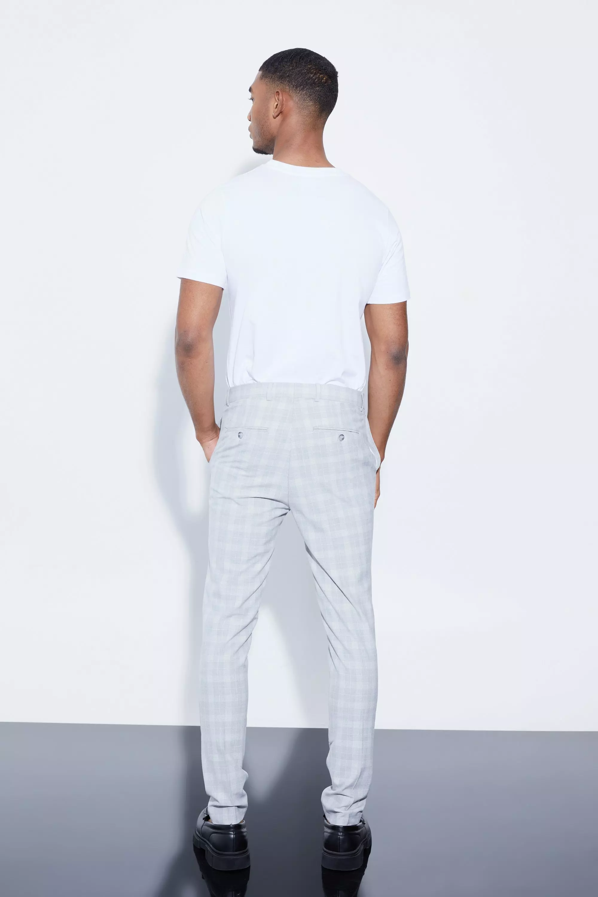 Grey check 2025 cropped trousers